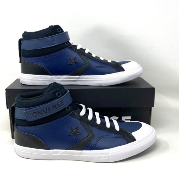 Converse Pro Blaze Strap Leather Sneakers High Top Navy Casual Women Kid A04834C - Picture 7 of 9